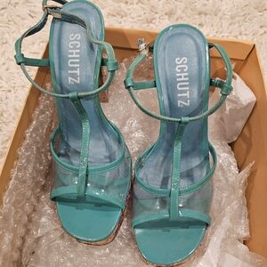 SCHUTZ Women's Turquoise Strappy Sandals